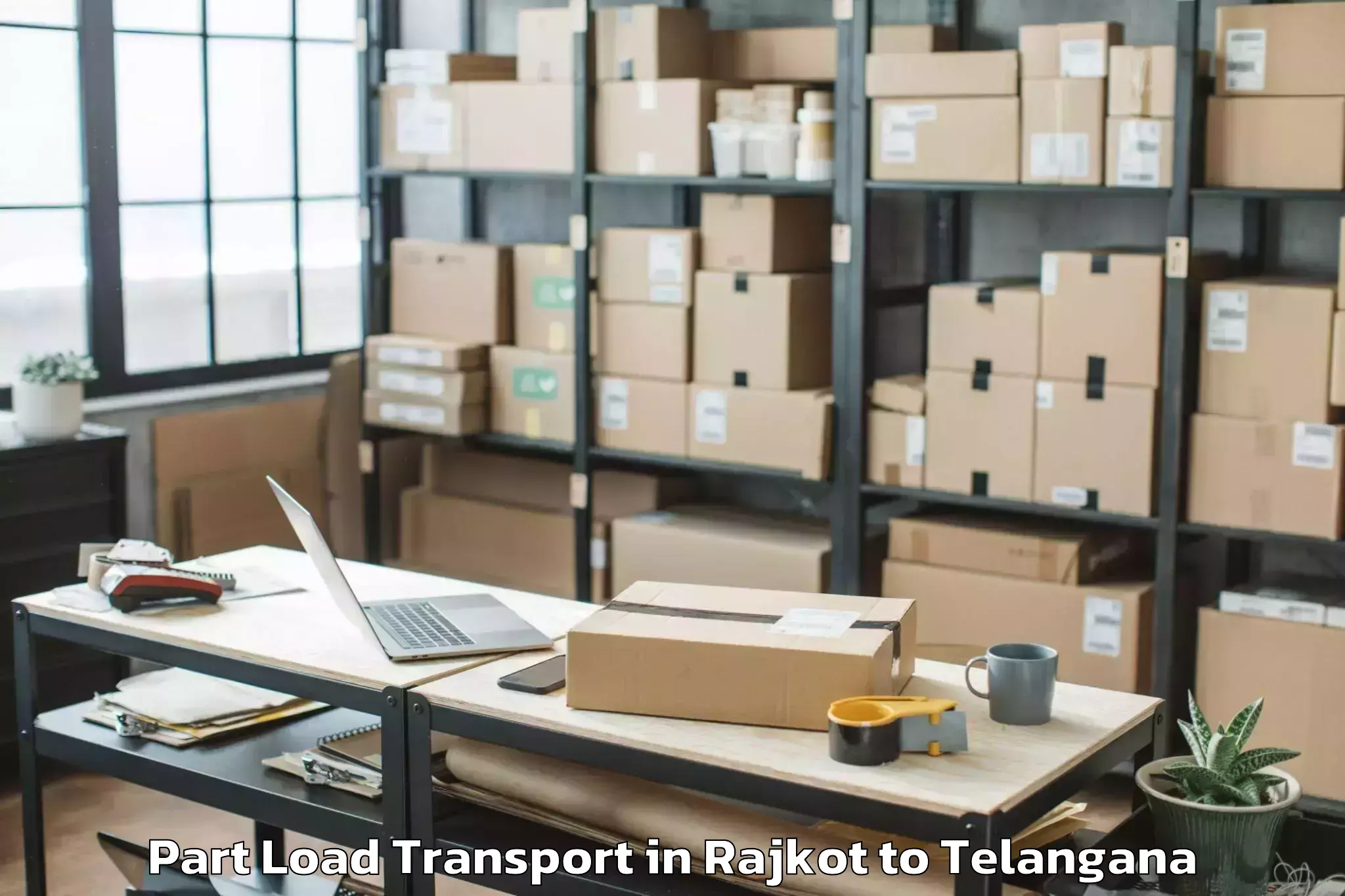 Top Rajkot to Telangana Part Load Transport Available